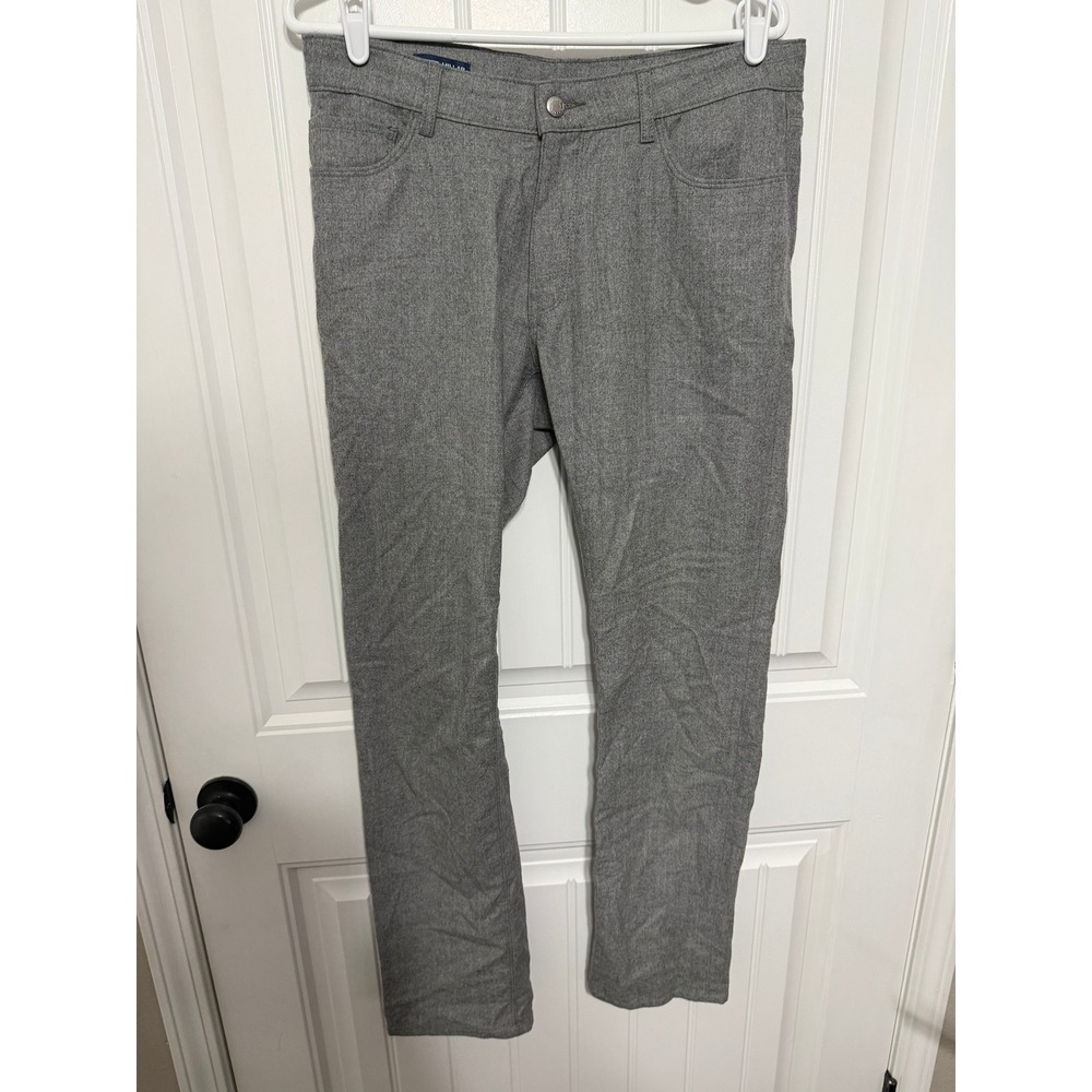 Peter Millar Wool Pants Mens 33 Crown Crafted Heathered Grey 5-Pocket EUC
